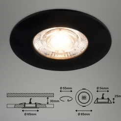 Kulana Mini indbygget spotlight LED IP44 3 st sort
