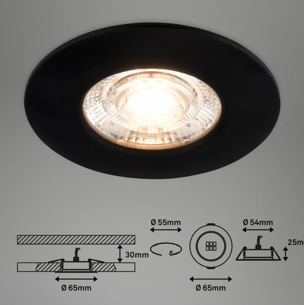 Kulana Mini indbygget spotlight LED IP44 3 st sort
