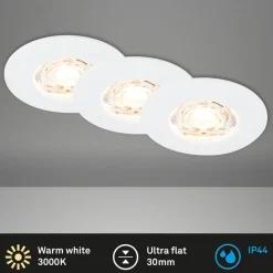 Kulana Mini indbygget spot LED IP44 3 stk hvid