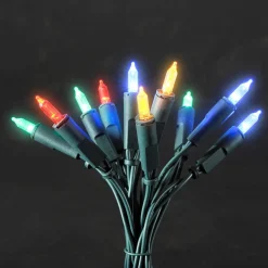 Kulørt LED-lyskæde med 100 lys, 16,35m