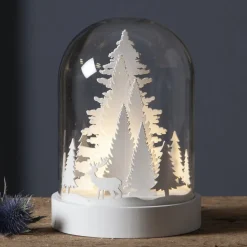 Kupol skovscene LED-dekorationslampe, hvid