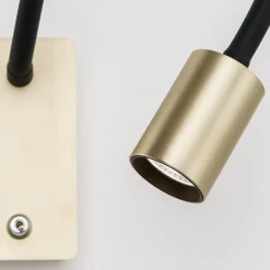 Kurt LED-væglampe, mat messing med fleksibel arm