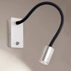 Kurt LED-væglampe, mat nikkel med fleksibel arm