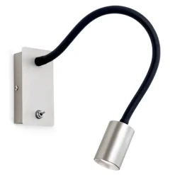 Kurt LED-væglampe, mat nikkel med fleksibel arm