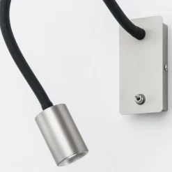 Kurt LED-væglampe, mat nikkel med fleksibel arm