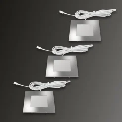 Kvadratisk armatur-lampe FQ 68-LED, sæt med 3 stk.