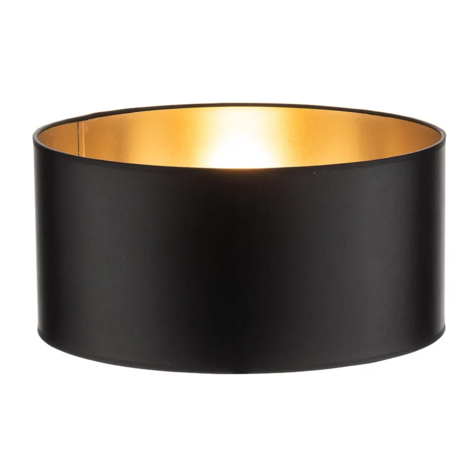 Lampeskærm Alba, Ø 40 cm, E27, sort/guld