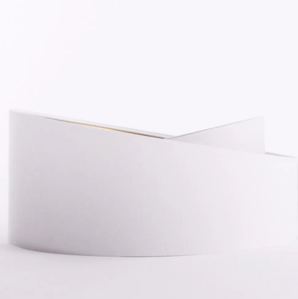 Lampeskærm Chloe, Ø 50 cm, udvendig hvid, indvendig guldfarvet