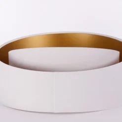 Lampeskærm Chloe, Ø 50 cm, udvendig hvid, indvendig guldfarvet