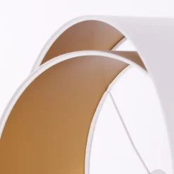 Lampeskærm Chloe, Ø 50 cm, udvendig hvid, indvendig guldfarvet