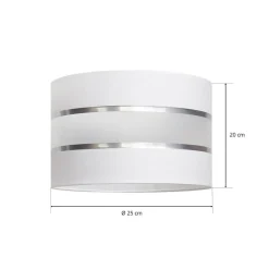 Lampeskærm Helen E27 Ø25/højde 15 cm hvid/sølv