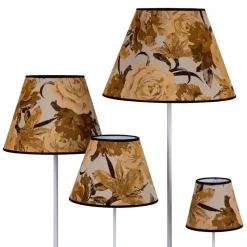 Lampeskærm Sofia Højde 31 cm, blomstermønster gul