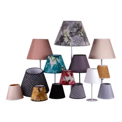 Lampeskærm Sofia Højde 31 cm, blomstermønster gul