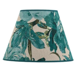 Lampeskærm Sofia Højde 21 cm, blomstermønster turkis