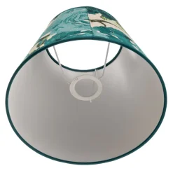 Lampeskærm Sofia Højde 21 cm, blomstermønster turkis