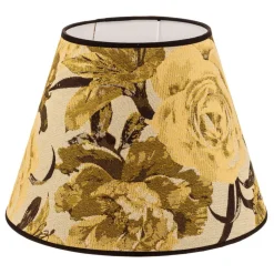 Lampeskærm Sofia Højde 25 cm, blomstermønster gul