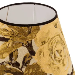 Lampeskærm Sofia Højde 25 cm, blomstermønster gul