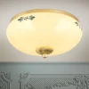 Landhaus loftlampe, messing creme blå, Ø 28 cm