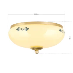 Landhaus loftlampe, messing creme blå, Ø 28 cm