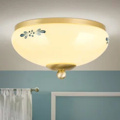 Landhaus loftlampe, messing creme blå, Ø 21 cm