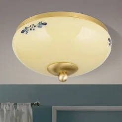Landhaus loftlampe, messing creme blå, Ø 21 cm