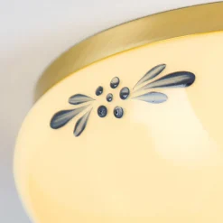 Landhaus loftlampe, messing creme blå, Ø 21 cm