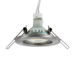 Lavspændings indbygningsspot i stål MR16 fast