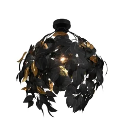 Leavy loftslampe, Ø 38 cm, sort/guld, plast