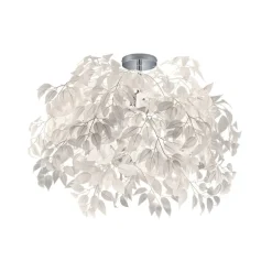 Leavy loftslampe, krom/hvid, Ø 70 cm, plast