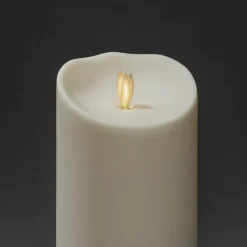LED dekorativt stearinlys IP44 cremehvid smeltet 18,4 cm