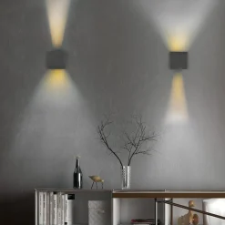 LED genopladelig udendørs væglampe Talent, sort, bredde 10 cm Sensor