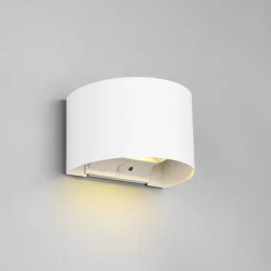 LED genopladelig udendørs væglampe Talent, hvid, bredde 16 cm, sensor