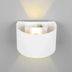 LED genopladelig udendørs væglampe Talent, hvid, bredde 16 cm, sensor