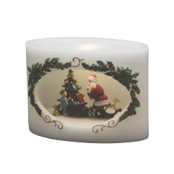 LED Julemand med barn, ægte vokslys