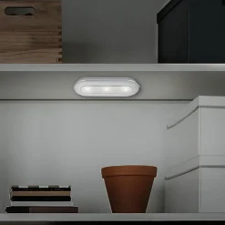 LED Push Light Row, batteridrift, 6.500 K, 15 cm