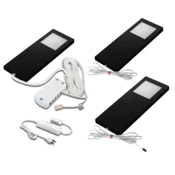 LED Slim-Pad F underskabslampe 3 stk. 4.000 K sort