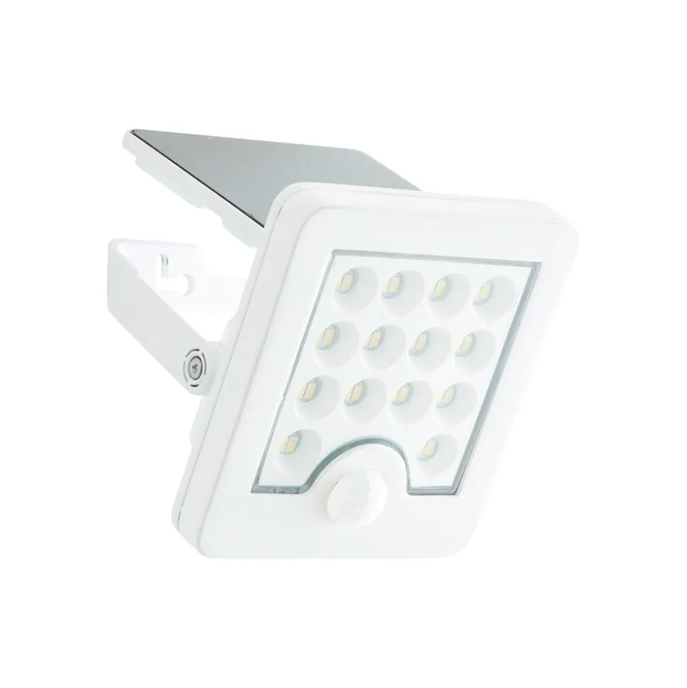 LED solcelle udendørs vægspot Luton Sensor, hvid, bredde 13 cm