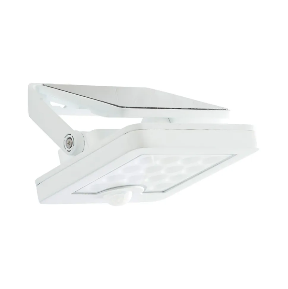 LED solcelle udendørs vægspot Luton Sensor, hvid, bredde 13 cm