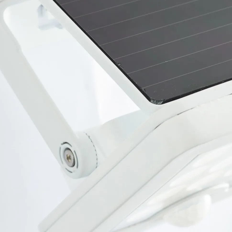 LED solcelle udendørs vægspot Luton Sensor, hvid, bredde 13 cm