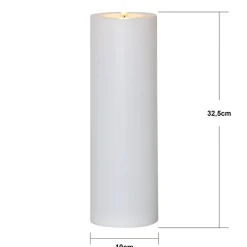 LED stearinlys Flamme Rak 32,5 cm hvid plast batteridrevet