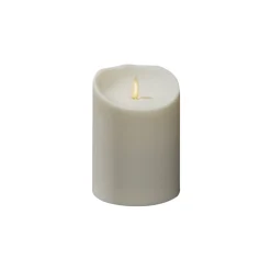 LED stearinlys IP44 cremehvid smeltet højde 14 cm