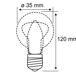 LED stearinlyspære E14 2,8W 2.700K Windblast Filament
