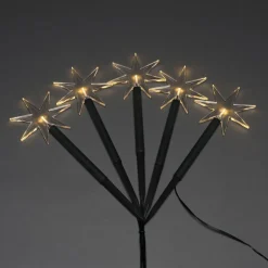 LED udendørs dekorationsstjerne, 5-lys, med jordspyd