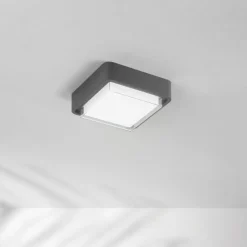 LED udendørs loftlampe Diuk, mørkegrå, metal, IP65