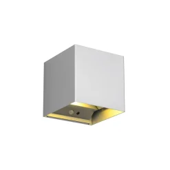 LED udendørs væglampe Talent, titanium-farvet, bredde 10 cm, sensor