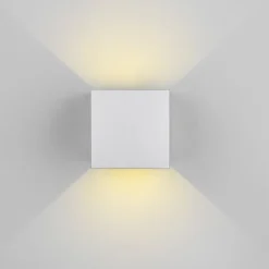 LED udendørs væglampe Talent, titanium-farvet, bredde 10 cm, sensor