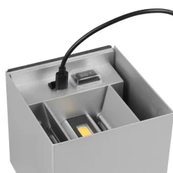 LED udendørs væglampe Talent, titanium-farvet, bredde 10 cm, sensor