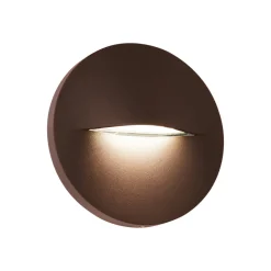LED udendørs væglampe Vita, rustbrun, Ø 14 cm