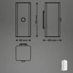 LED-akkudrevet udendørs væglampe, hvid, sensor, op/ned