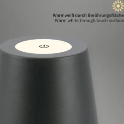 LED-bordlampe 7508015, antracit 2.700 K IP44 Touchdim